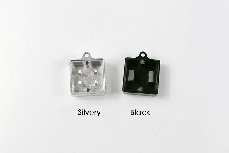 Silver and black metal switch opener interior profiles