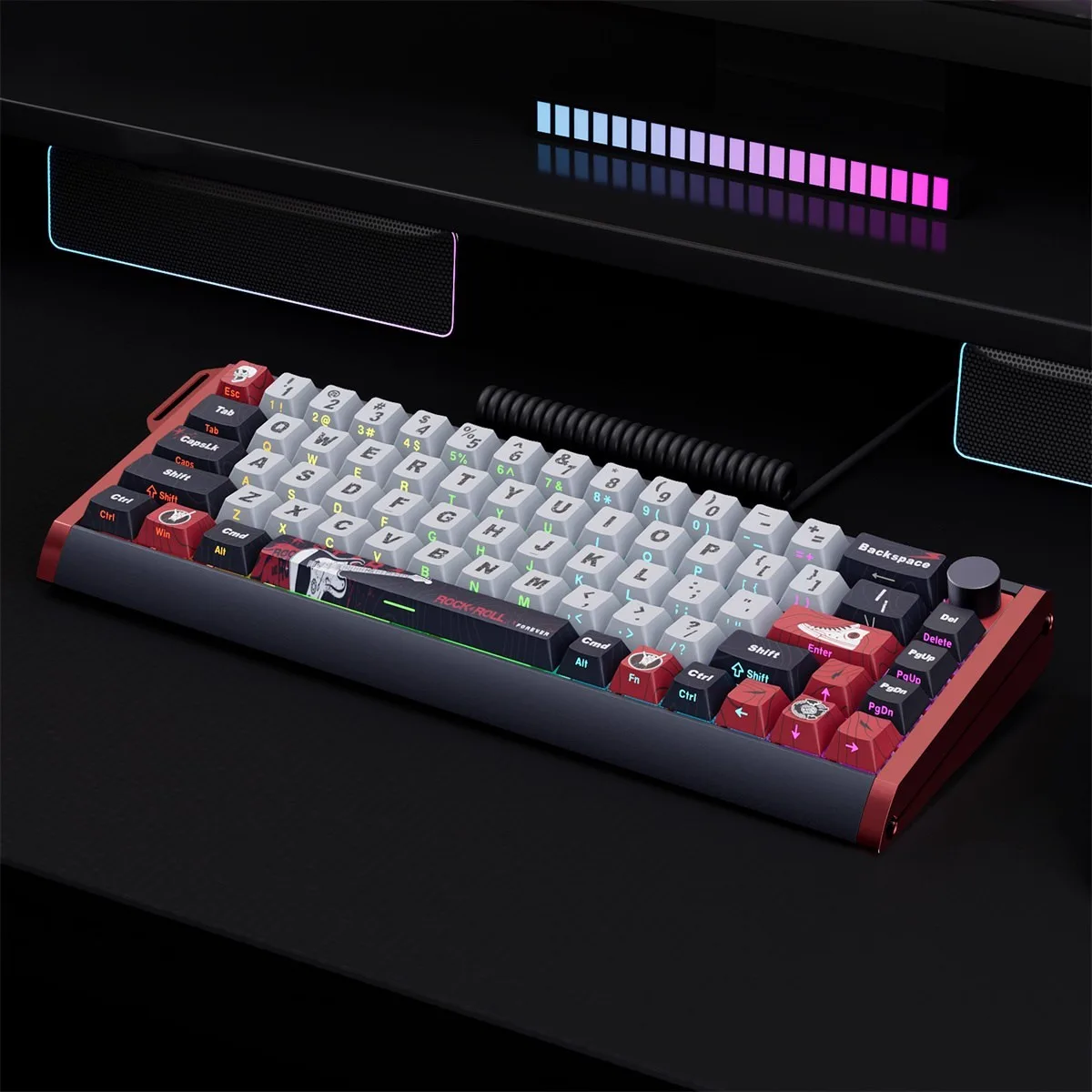 Magnetische Gaming-Tastatur in einer Schreibtischumgebung