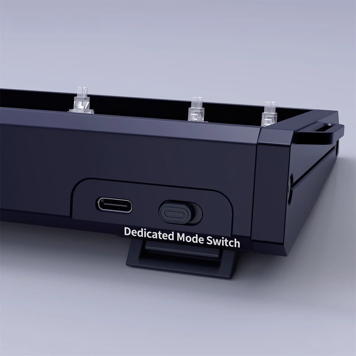 Separater Hardware-Modusschalter am Gehäuse der Hybridtastatur