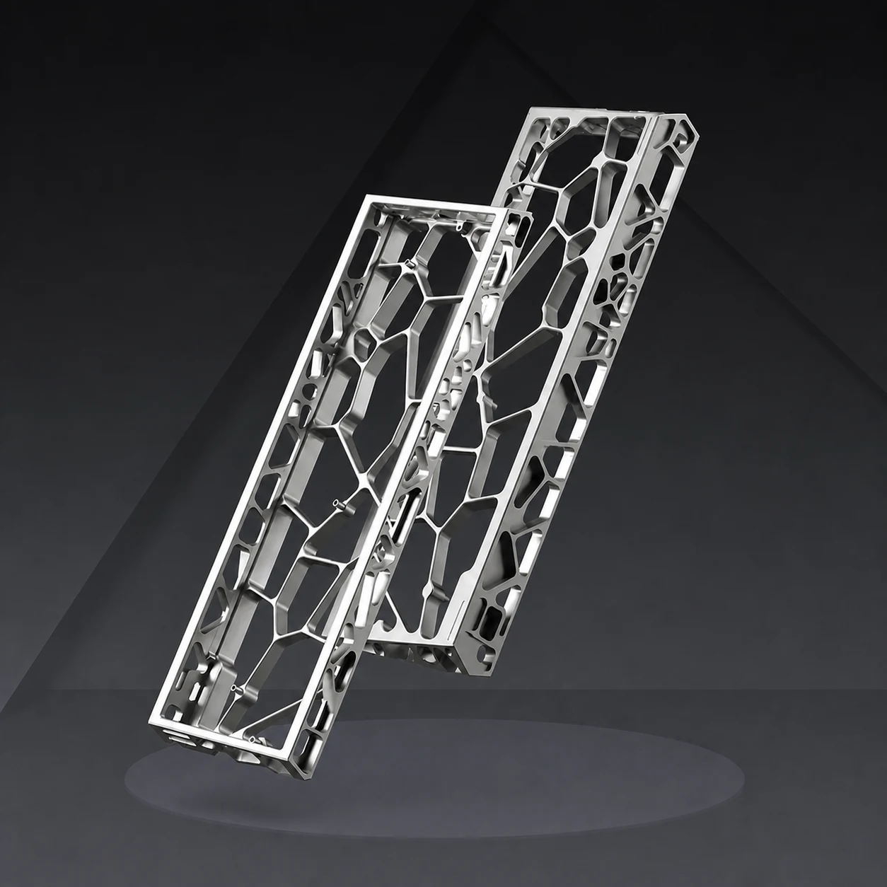Two silver H60 CNC hollow aluminum keyboard cases