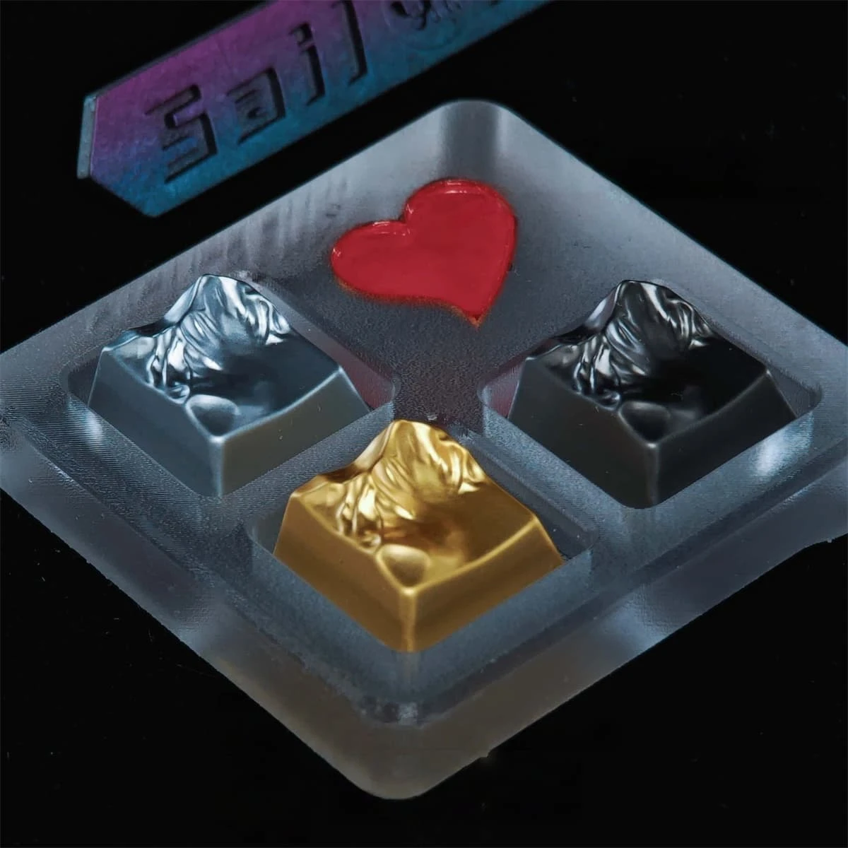 Mountain peak metal keycaps