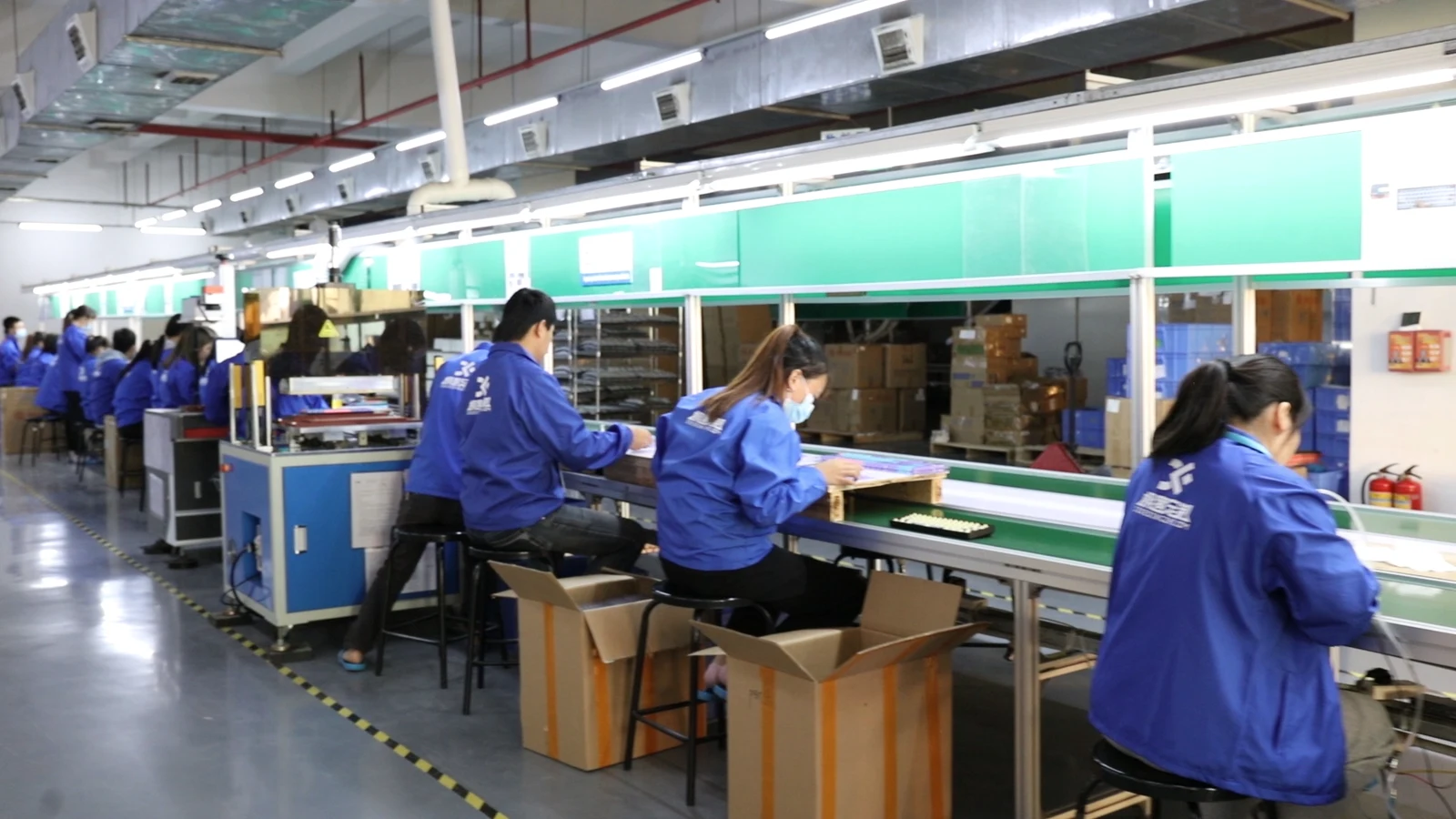 Keyboard assembly line at a manufacturing partner