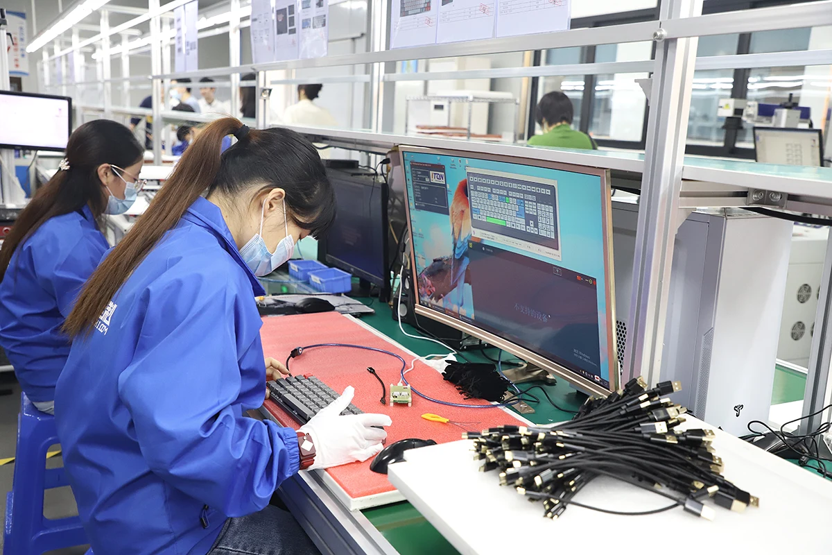Keyboard cable inspection at a workstation