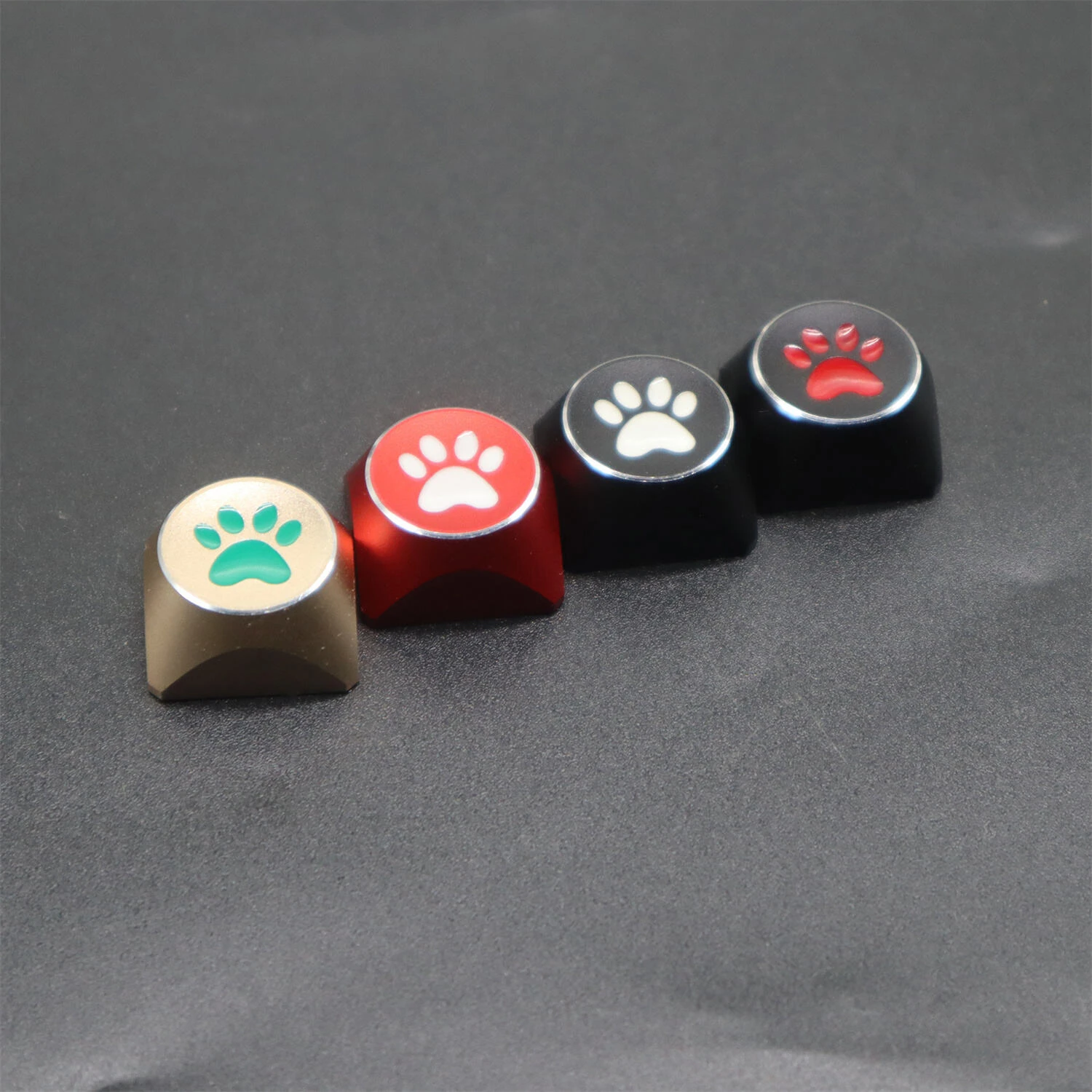 Paw motif metal keycaps