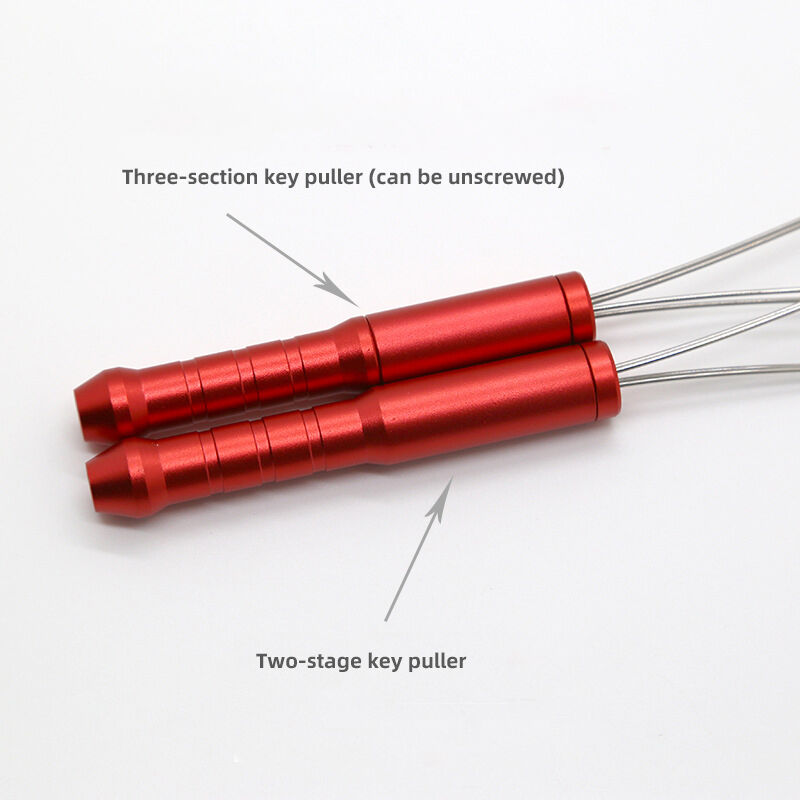 Three-section and two-stage red metal puller bodies compared side by side