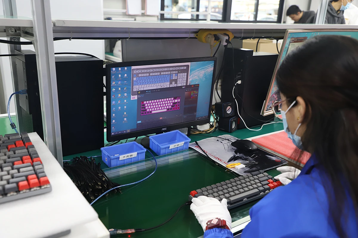Keyboard function inspection during production review